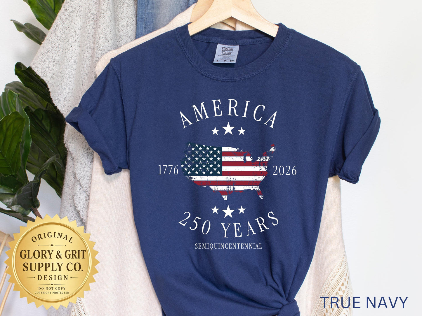 America 250th Anniversary Shirt, Patriotic Comfort Colors Tee, Semiquincentennial 1776–2026, Fourth of July Apparel