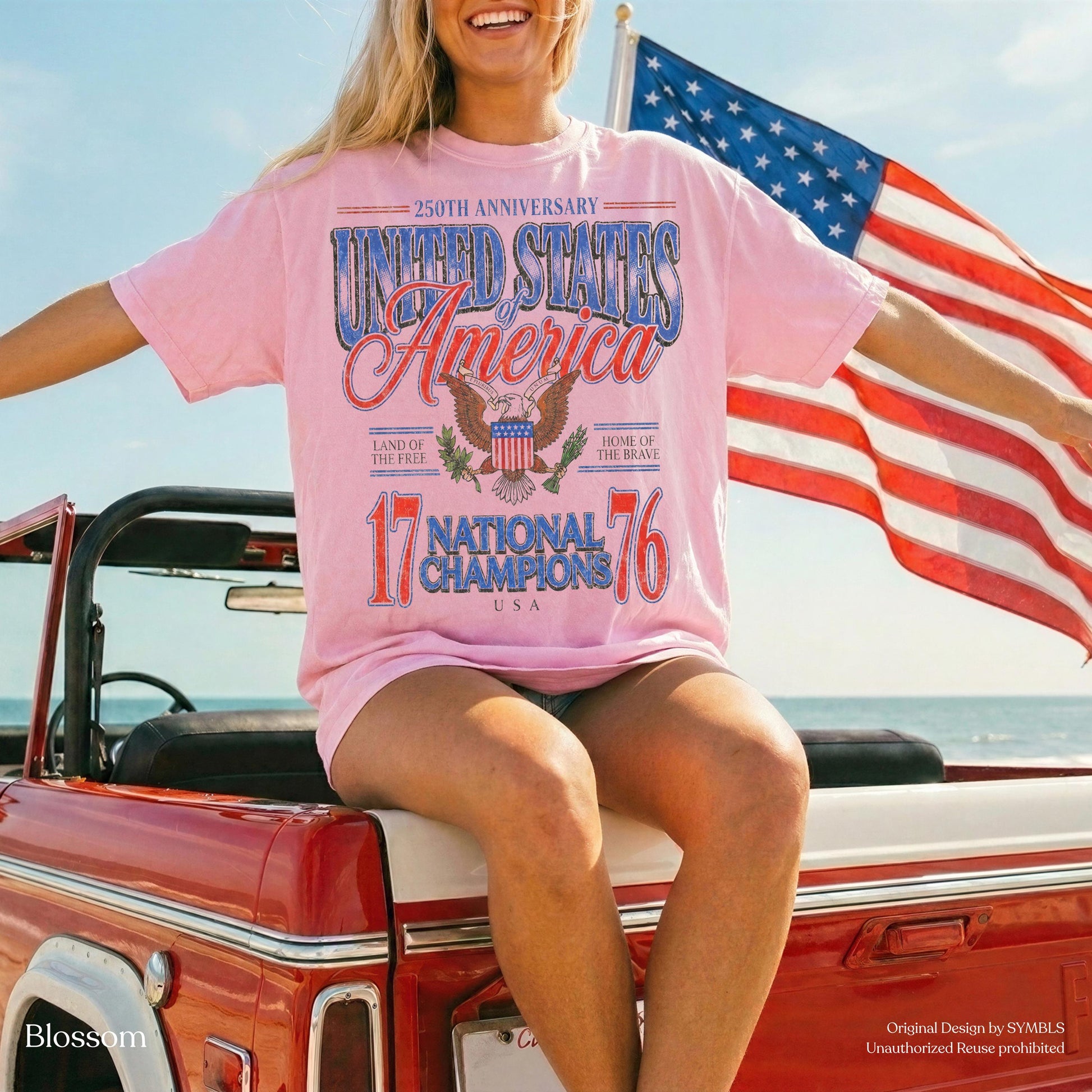 July 4th 1776 National Champions Funny T-Shirt, America 250th Anniversary Oversized Tee, Distressed Americana