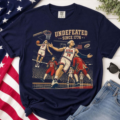 Comfort Colors® 4th of July Tee, Undefeated America Shirt, Funny Founding Fathers T-Shirt, USA Meme, Fourth of July Gift, Independence Day