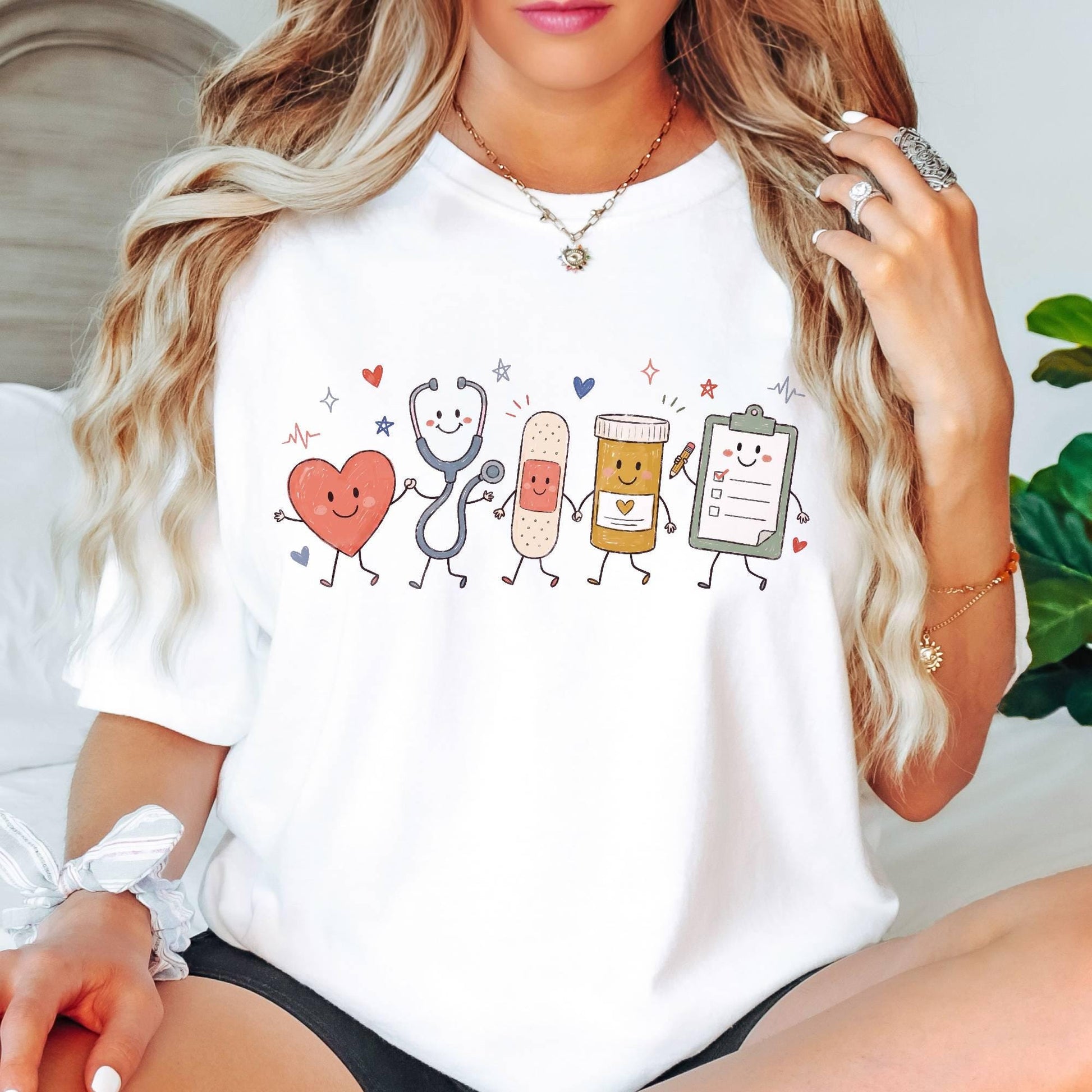 Comfort Colors Nurse Doodle Shirt Back To School Gift, Nurse Life School Nurse Shirt, PICU Healthcare Worker Gift Funny RN Nurse T-Shirt