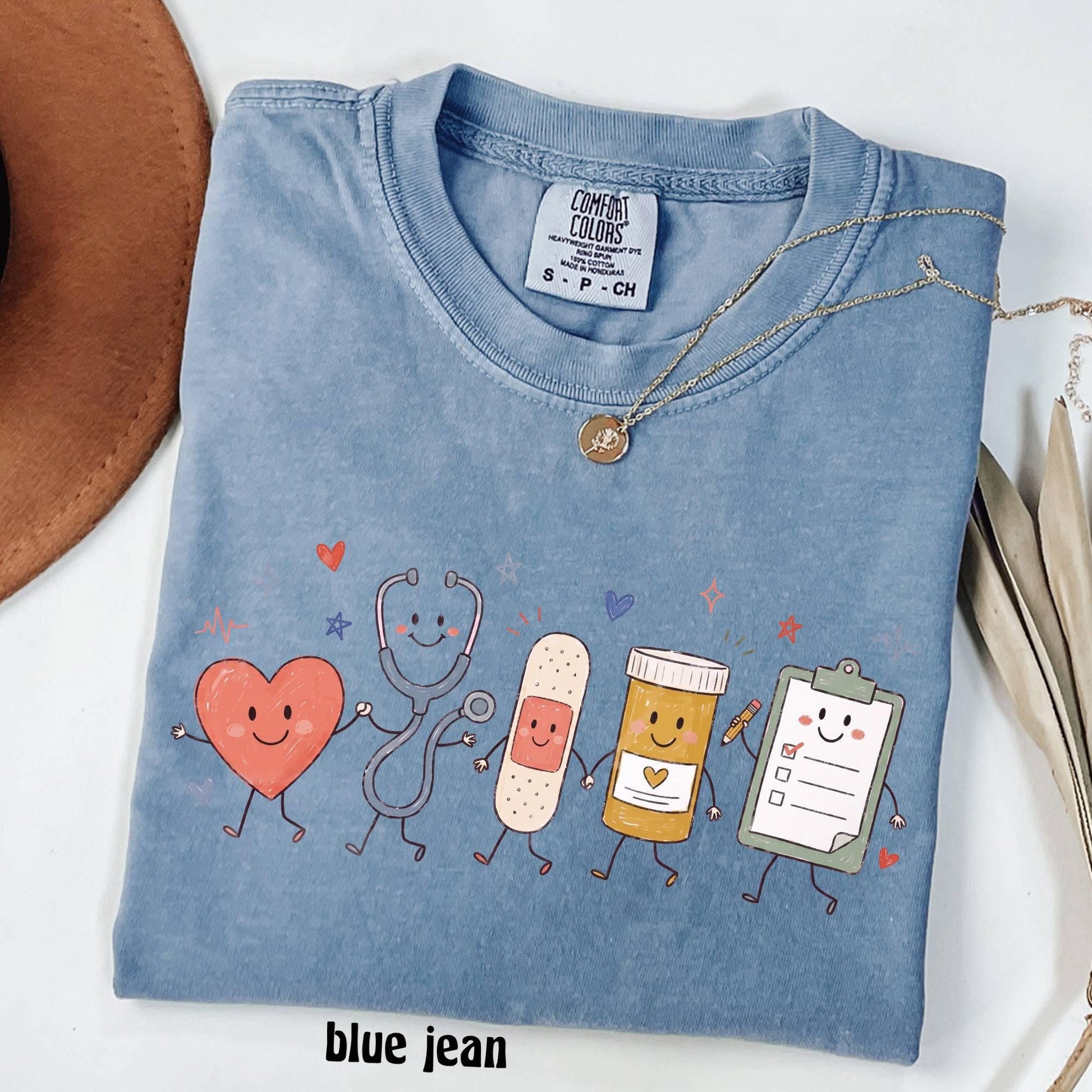 Comfort Colors Nurse Doodle Shirt Back To School Gift, Nurse Life School Nurse Shirt, PICU Healthcare Worker Gift Funny RN Nurse T-Shirt