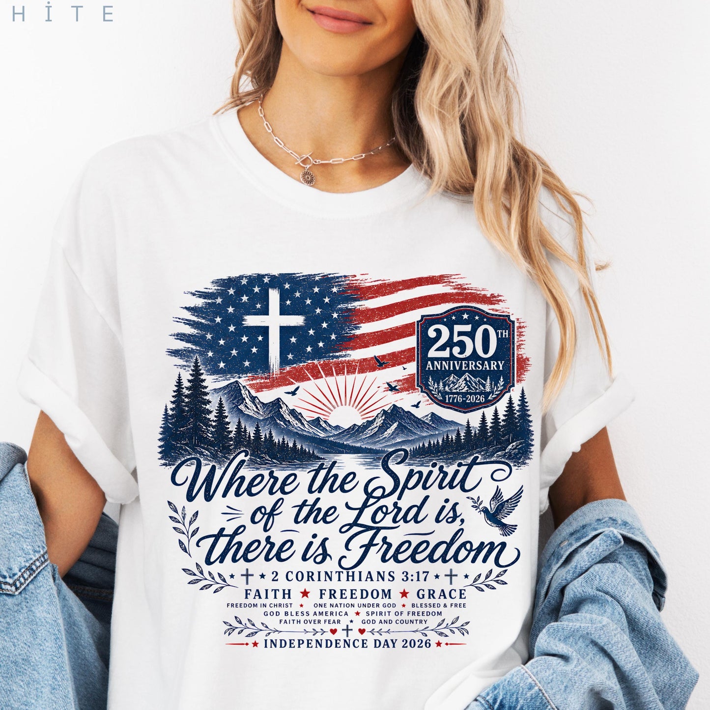 Where the Spirit of the Lord Is Freedom Shirt, American Flag Cross 250th Tee, Comfort Colors® Christian USA T-Shirt