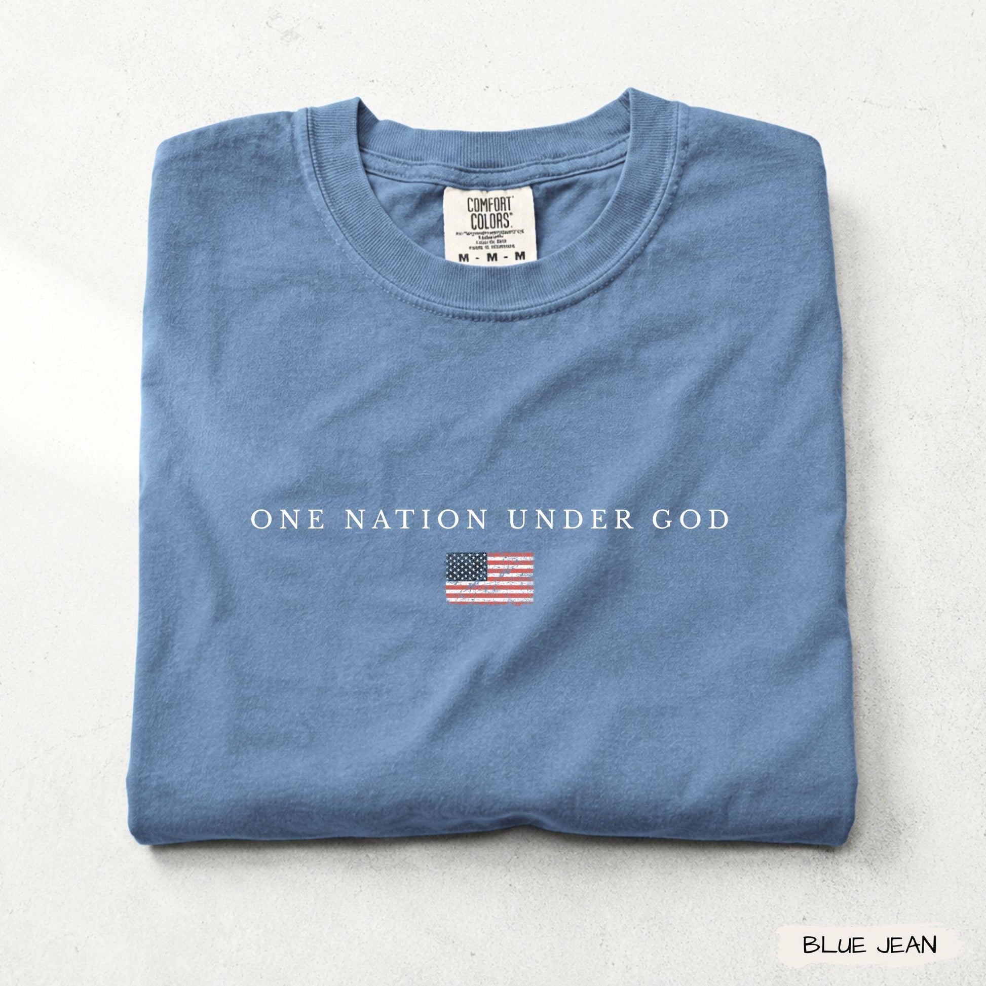 Comfort Colors® One Nation Under God, America 250th Anniversary Christian Shirt, Patriotic American Flag, Independence Day, 4th of July Gift