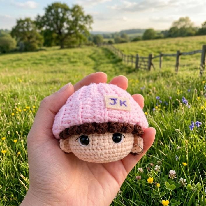 Kpop Band Crochet Doll Keychain Set, Handmade Kpop Band Plush Mini Dolls, Cute Members of KPop Group Gift, Fanmade Keyring Accessories