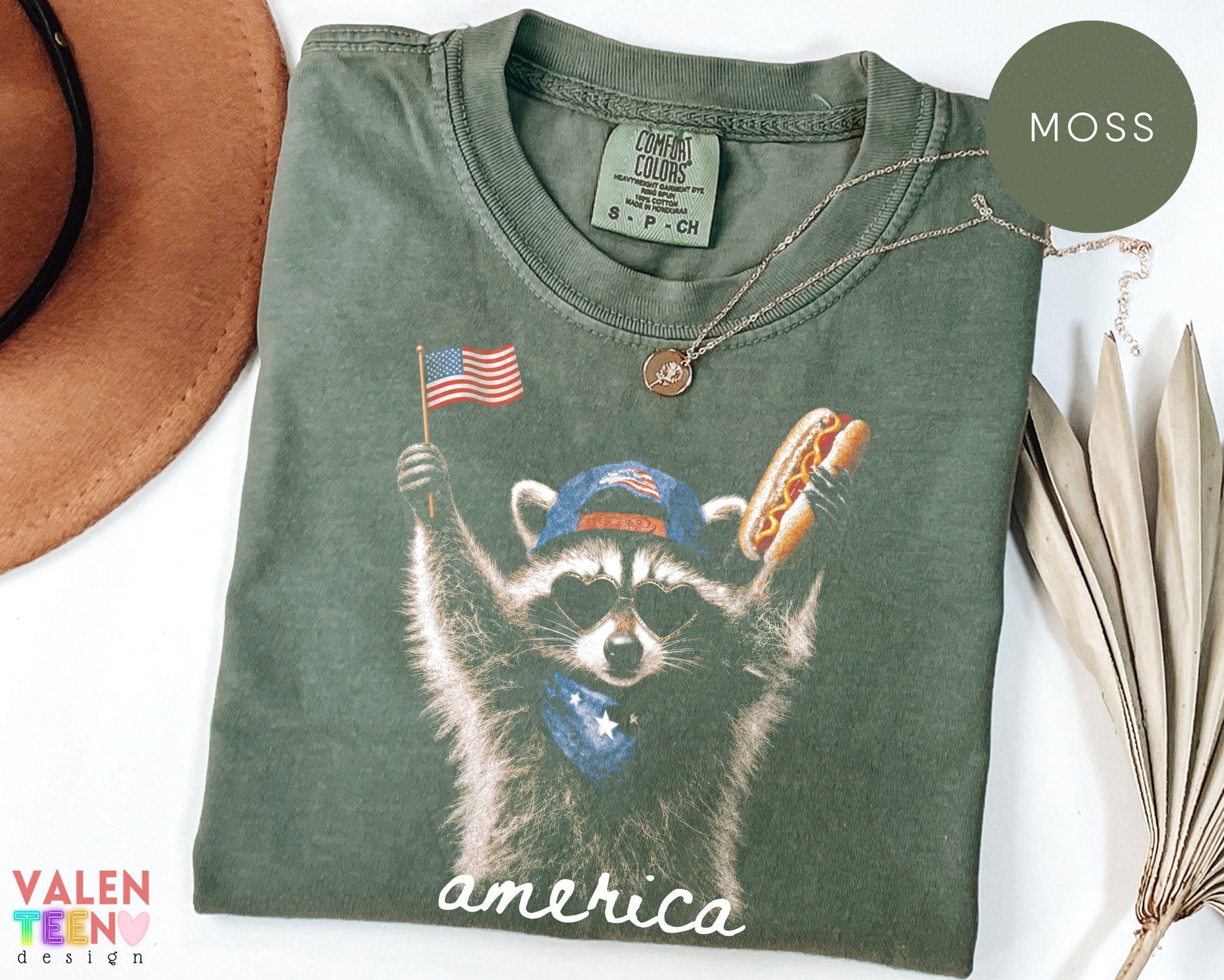 Comfort Colors® Feral Raccoon Shirt, Patriotic USA Tee, Funny Independence Day Apparel