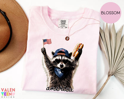 Comfort Colors® Feral Raccoon Shirt, Patriotic USA Tee, Funny Independence Day Apparel