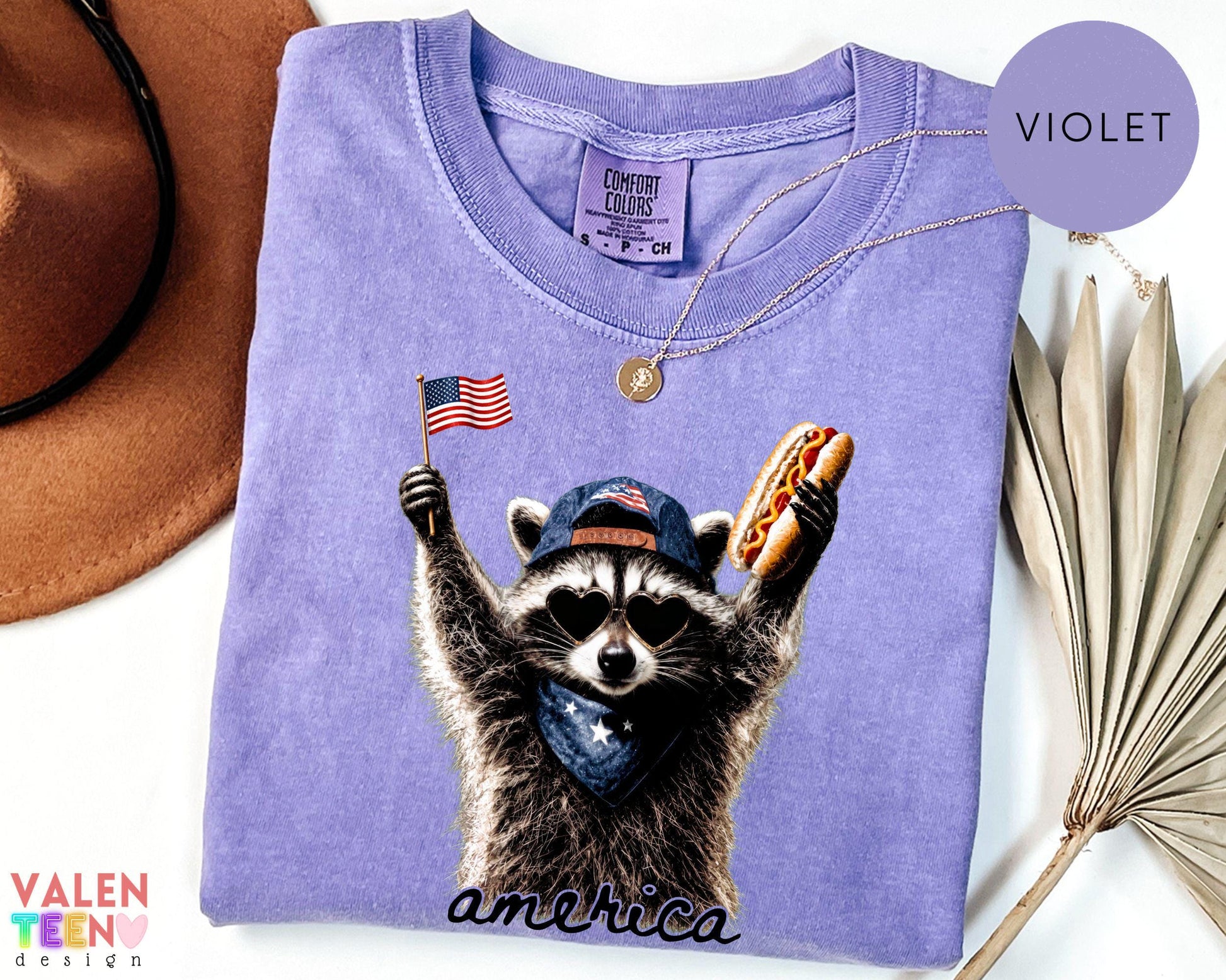 Comfort Colors® Feral Raccoon Shirt, Patriotic USA Tee, Funny Independence Day Apparel