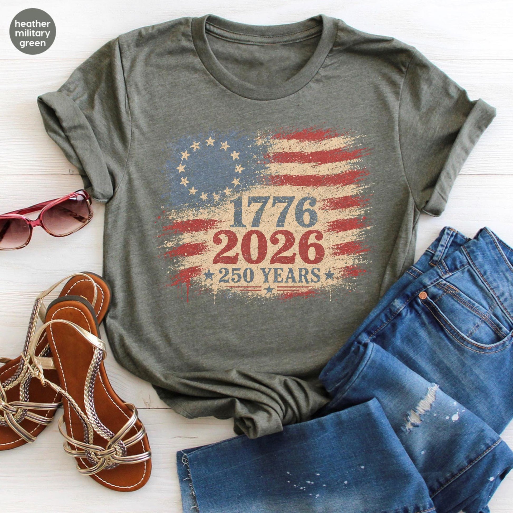 250th America Anniversary Shirt, 250 Years USA Flag Shirt, 1776 2026 T-shirt, America 250 Shirt, 1776 2026 Patriotic Tee, Semiquincentennial