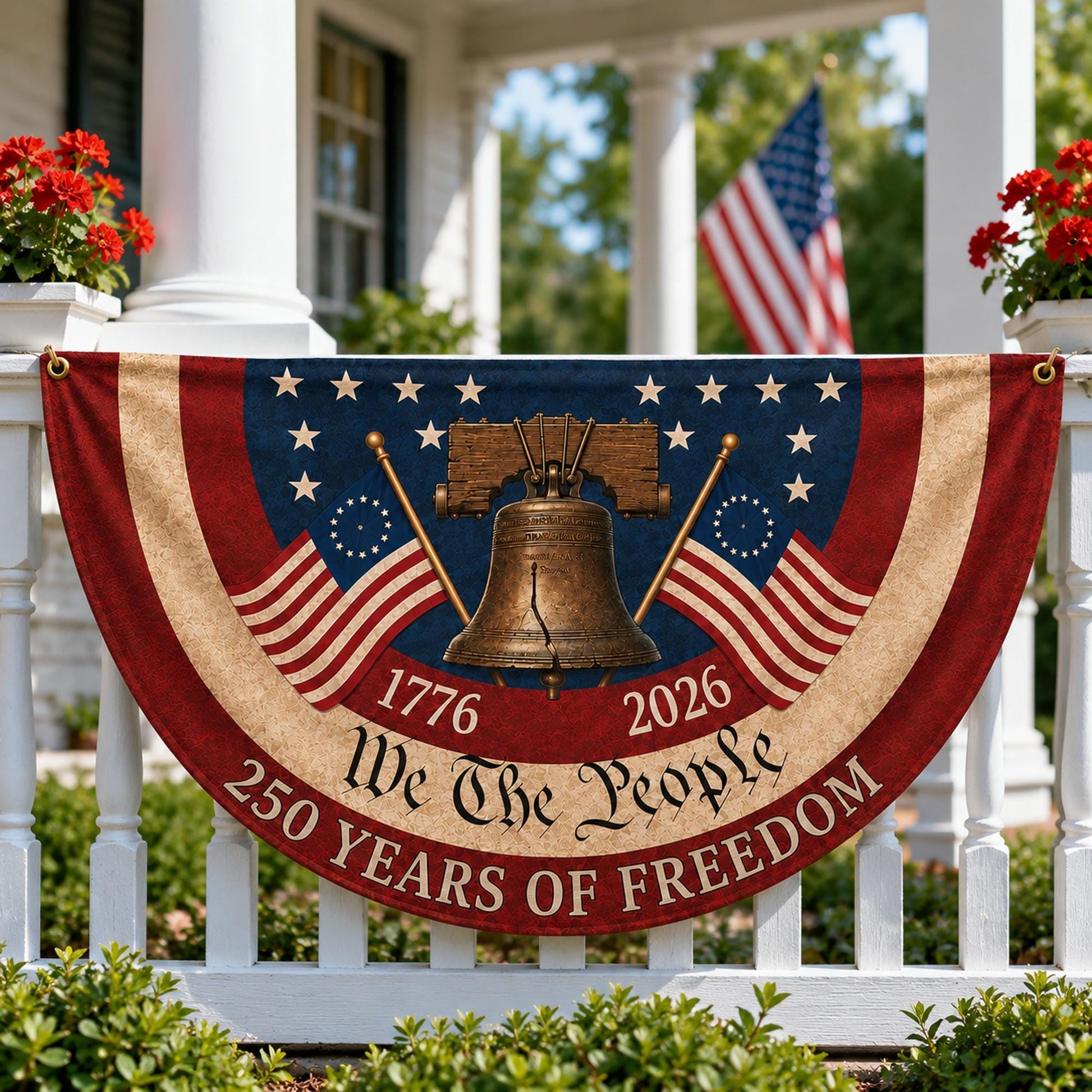 250th Anniversary Bunting Flag, 250th Anniversary Banner, We The People 1776 2026, Patriotic Porch Fence Semiquincentennial Decor
