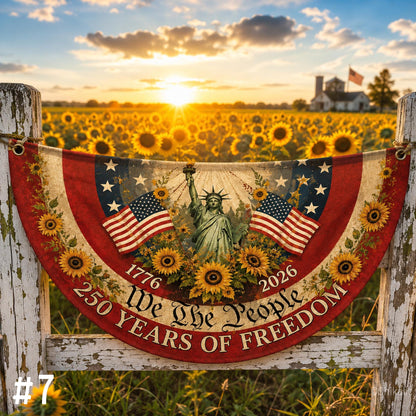 250th Anniversary Bunting Flag, 250th Anniversary Banner, We The People 1776 2026, Patriotic Porch Fence Semiquincentennial Decor