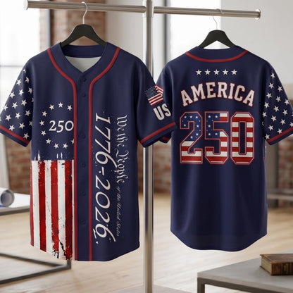 Custom 250 Years We The People Baseball Jersey 1776-2026, 4th of July Gift, Patriotic Gift