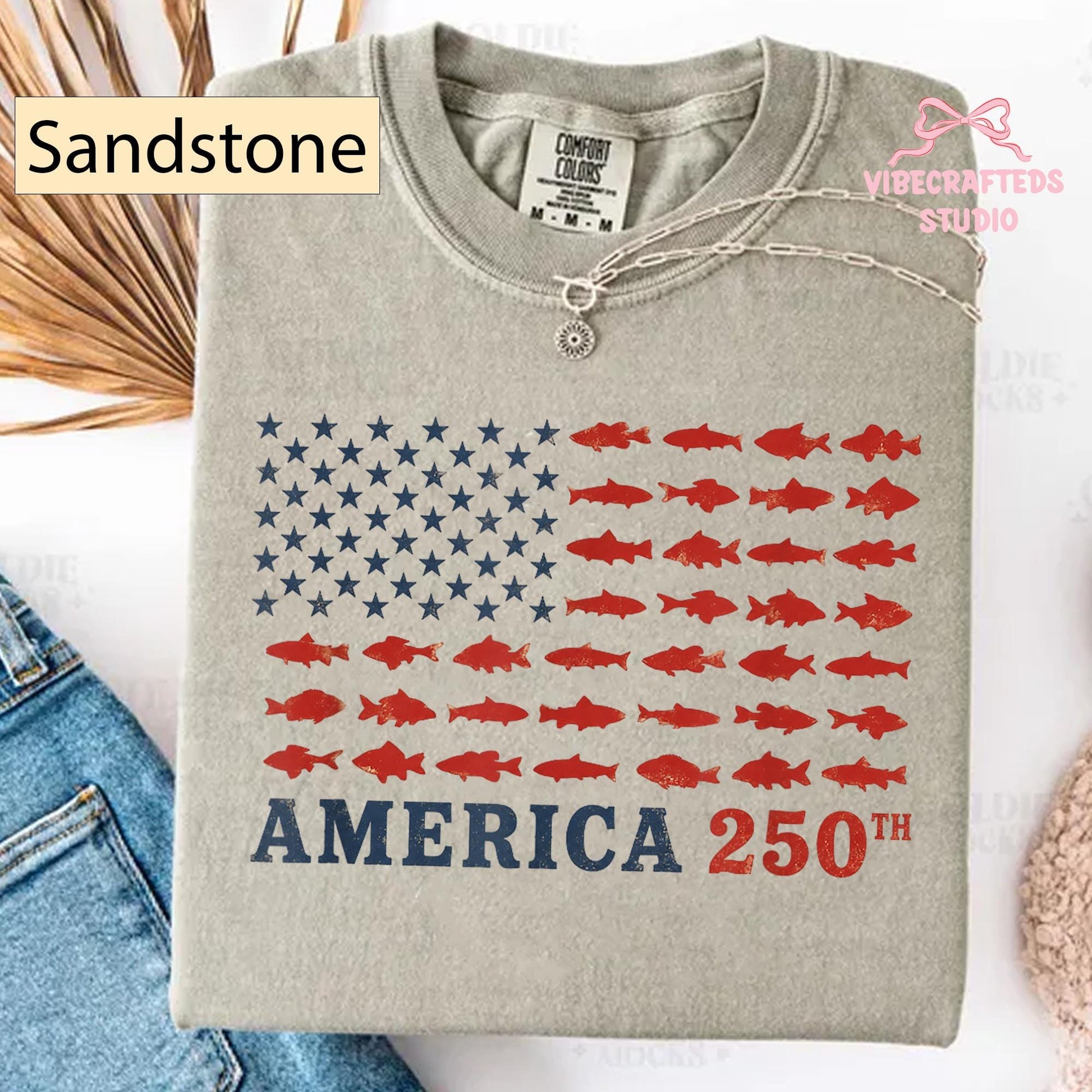 America 250th Fishing Flag Comfort Colors Shirt, USA 250 Years Fishing Tee, Patriotic Fisherman Unisex T-Shirt, 4th of July Angler Gift