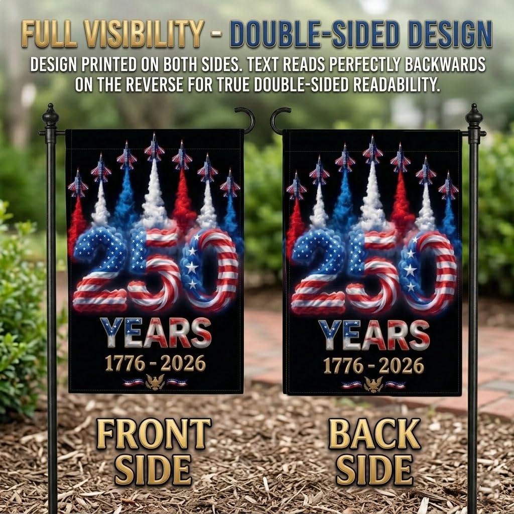 250 Anniversary USA Flag Made In USA, Patriotic House Flags 12x18 Double Sided, 250th Anniversary USA Gifts, 250 Anniversary Usa Yard Flag