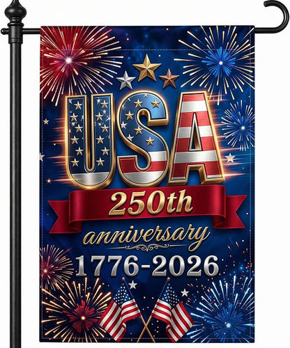 250 Anniversary USA Flag Made In USA, Patriotic House Flags 12x18 Double Sided, 250th Anniversary USA Gifts, 250 Anniversary Usa Yard Flag
