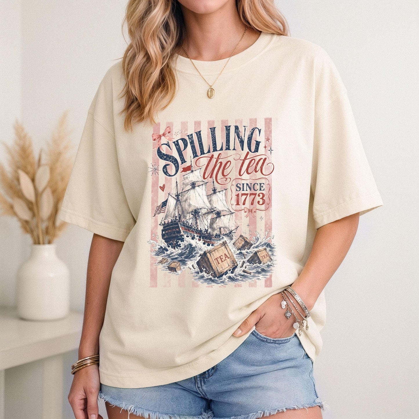 Spilling The Tea Since 1773 Shirt, Funny 4th of July Tee, Boston Tea Party Patriotic Shirt, Americana Clothing, USA Independence Day Gift