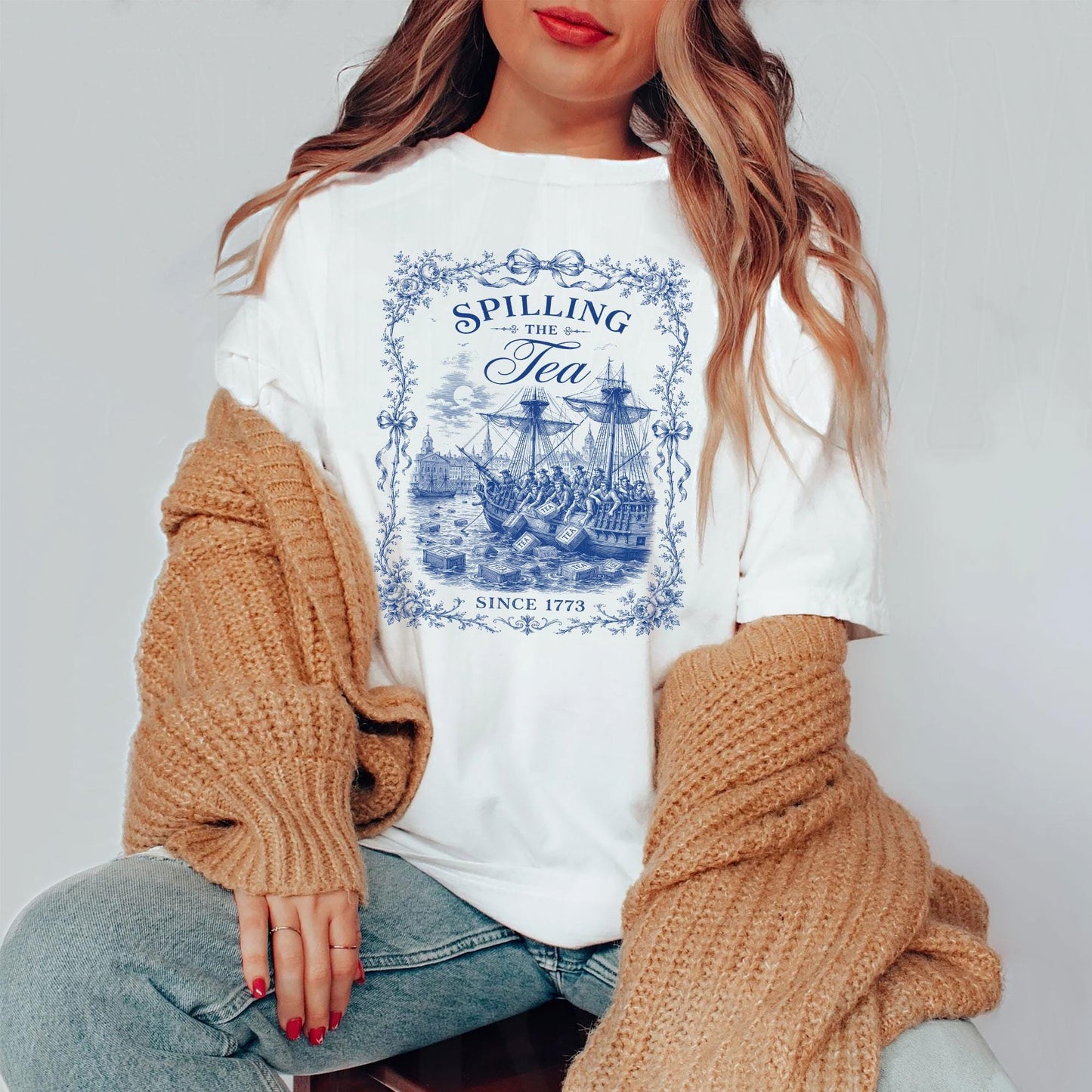 Spilling The Tea Since 1773 Shirt, Funny 4th of July Tee, Boston Tea Party Patriotic Shirt, Americana Clothing, USA Independence Day Gift