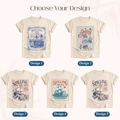 Spilling The Tea Since 1773 Shirt, Funny 4th of July Tee, Boston Tea Party Patriotic Shirt, Americana Clothing, USA Independence Day Gift