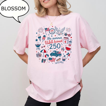 Comfort Colors® The Summer USA Turned T-Shirt, America 250th Birthday Shirt, 4th Of July Shirt