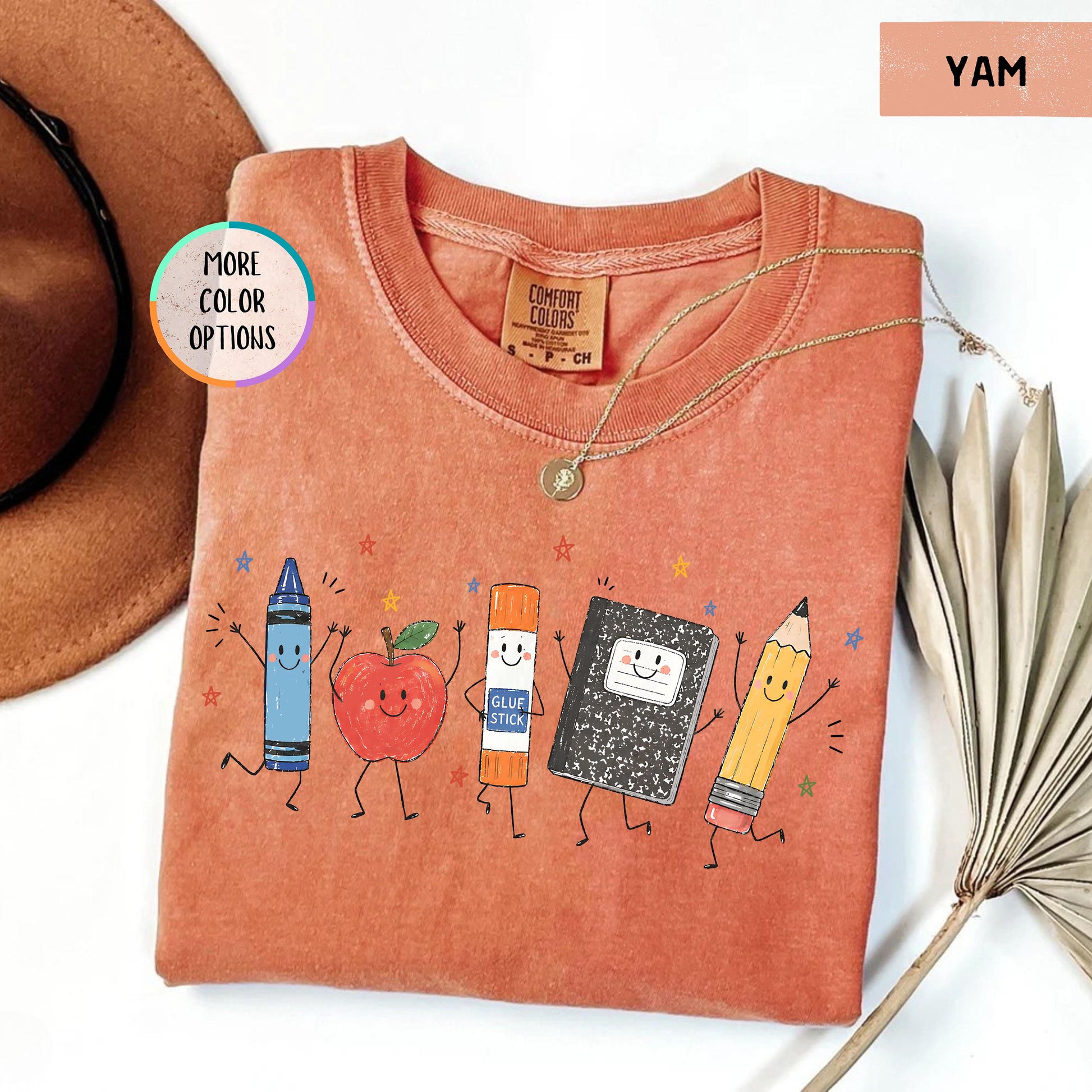 Comfort Colors® Funny Teacher Life Shirt, Back To School Gift, Preschool Teacher School Supplies T-shirt, Crayon Apple Pencil Notebook Shirt