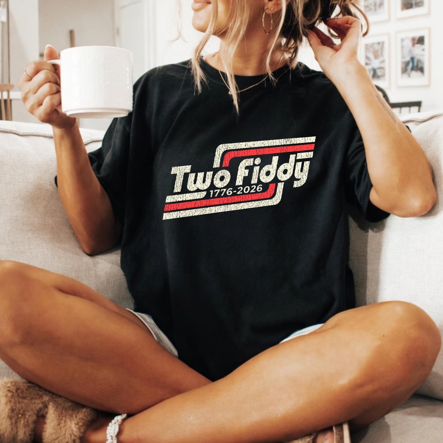 Two Fiddy Shirt, Funny America 250th Anniversary Tee, 1776-2026 Patriotic Meme Shirt, Retro 4th of July Shirt, Semiquincentennial USA Gift