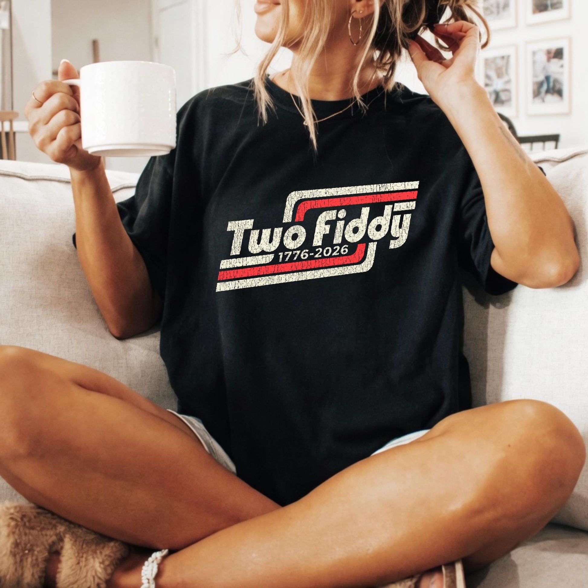 Two Fiddy Shirt, Funny America 250th Anniversary Tee, 1776-2026 Patriotic Meme Shirt, Retro 4th of July Shirt, Semiquincentennial USA Gift
