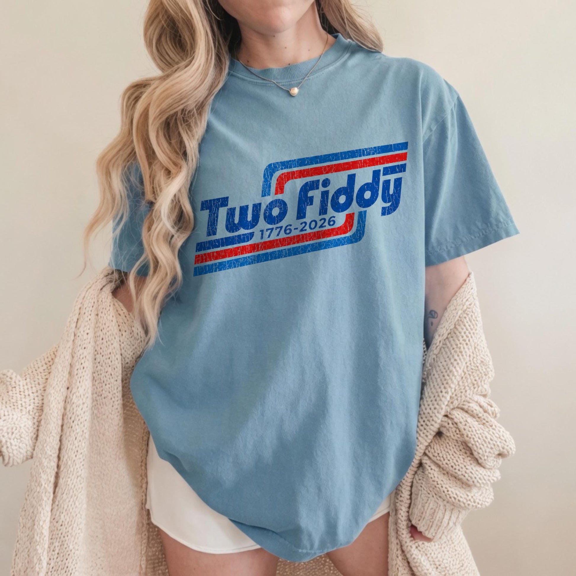 Two Fiddy Shirt, Funny America 250th Anniversary Tee, 1776-2026 Patriotic Meme Shirt, Retro 4th of July Shirt, Semiquincentennial USA Gift