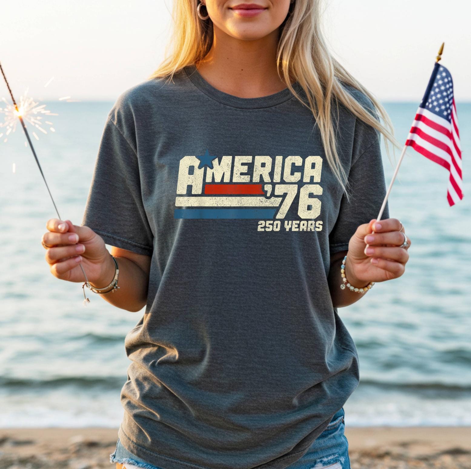 America 76 Shirt, 250 Years Patriotic Shirt, Retro 4th of July Tee, Vintage Independence Day Shirt, Quarter Semiquincentennial USA Tee