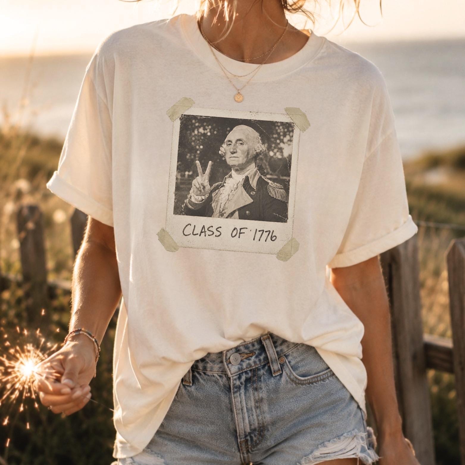 Funny 250 Shirt |Class of 1776 Shirt |Retro Patriotic Tee | Vintage Polaroid George Washington | Comfort Colors Unisex July 4th