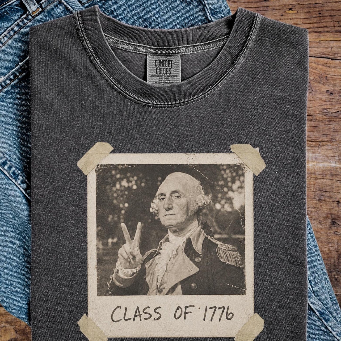 Funny 250 Shirt |Class of 1776 Shirt |Retro Patriotic Tee | Vintage Polaroid George Washington | Comfort Colors Unisex July 4th