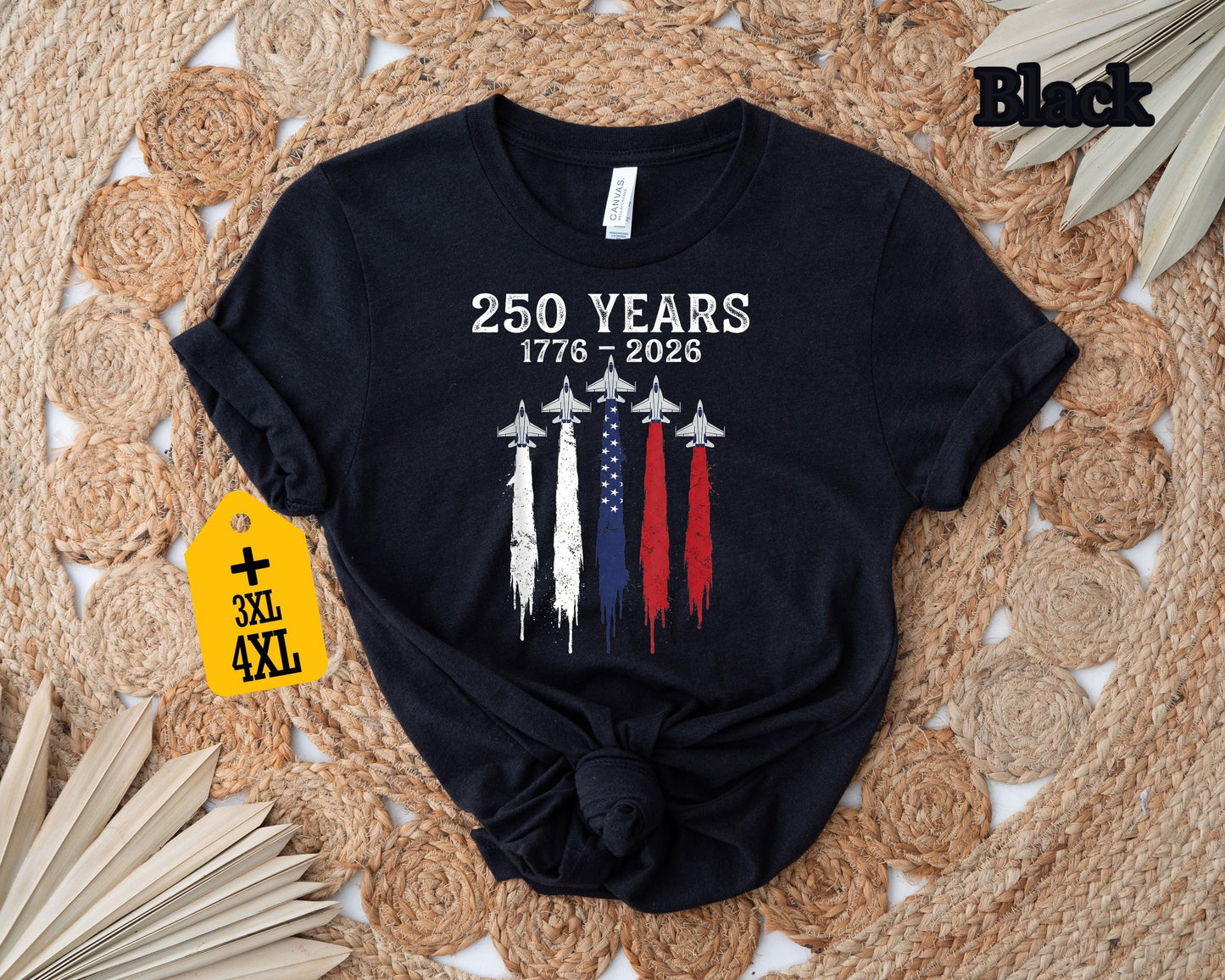 USA 250 Years Shirt, Patriotic Jet Fighter Shirt, America 250th Anniversary Shirt, Independence Day Tee, USA 1776-2026 Shirt