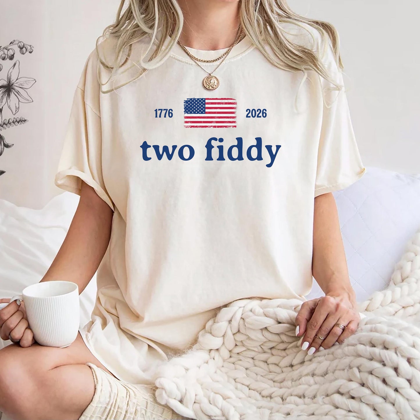 Comfort Colors® 4th Of July Two Fiddy Shirt 1776 2026 Patriotic Tee American Flag Graphic Shirt USA Anniversary Birthday Fourth of July Gift