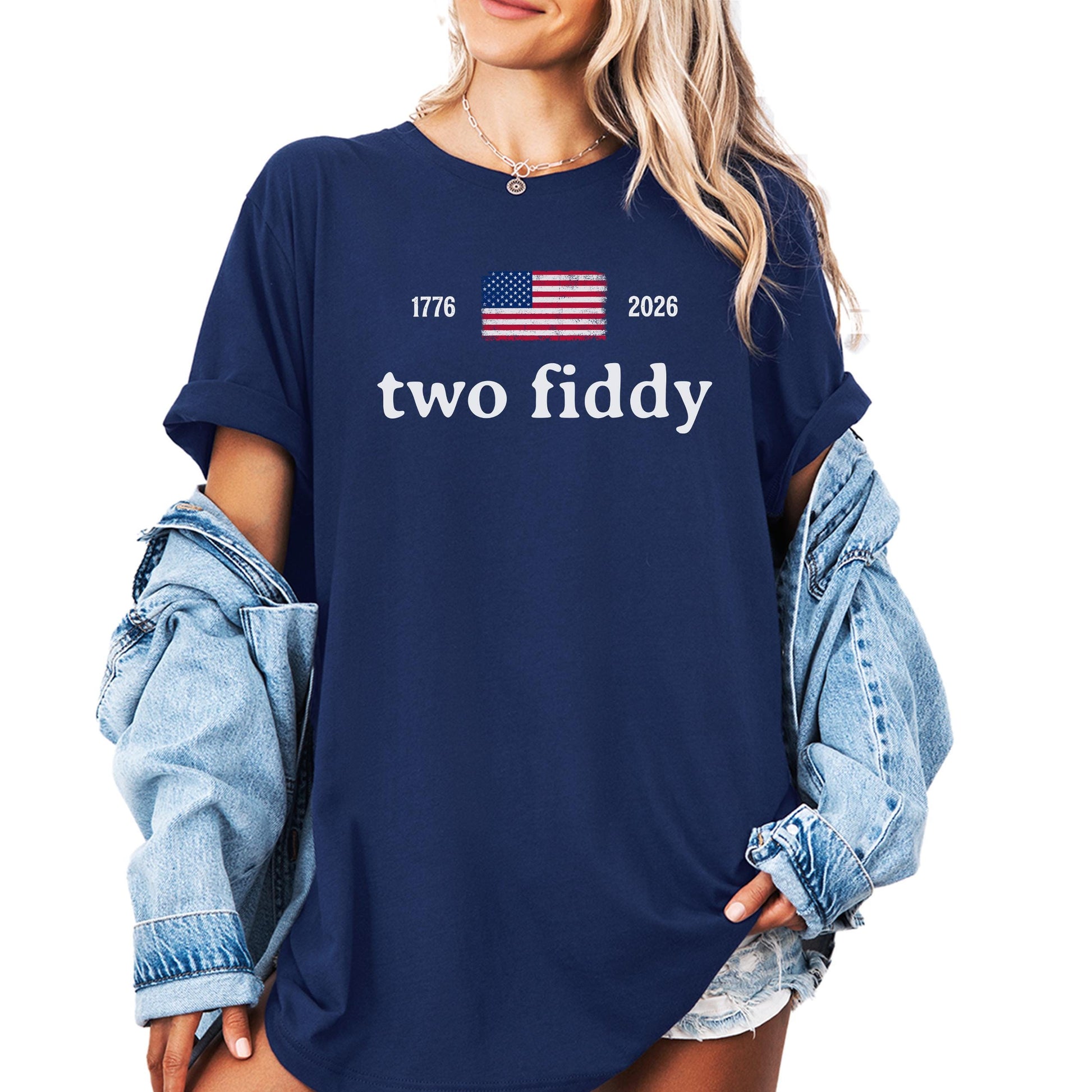 Comfort Colors® 4th Of July Two Fiddy Shirt 1776 2026 Patriotic Tee American Flag Graphic Shirt USA Anniversary Birthday Fourth of July Gift
