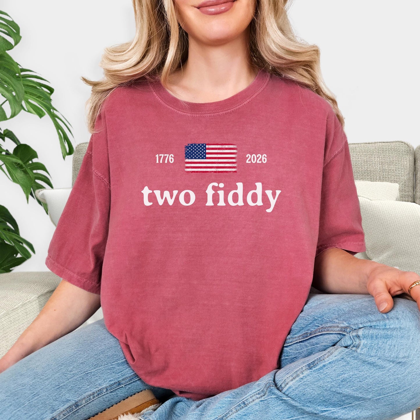 Comfort Colors® 4th Of July Two Fiddy Shirt 1776 2026 Patriotic Tee American Flag Graphic Shirt USA Anniversary Birthday Fourth of July Gift