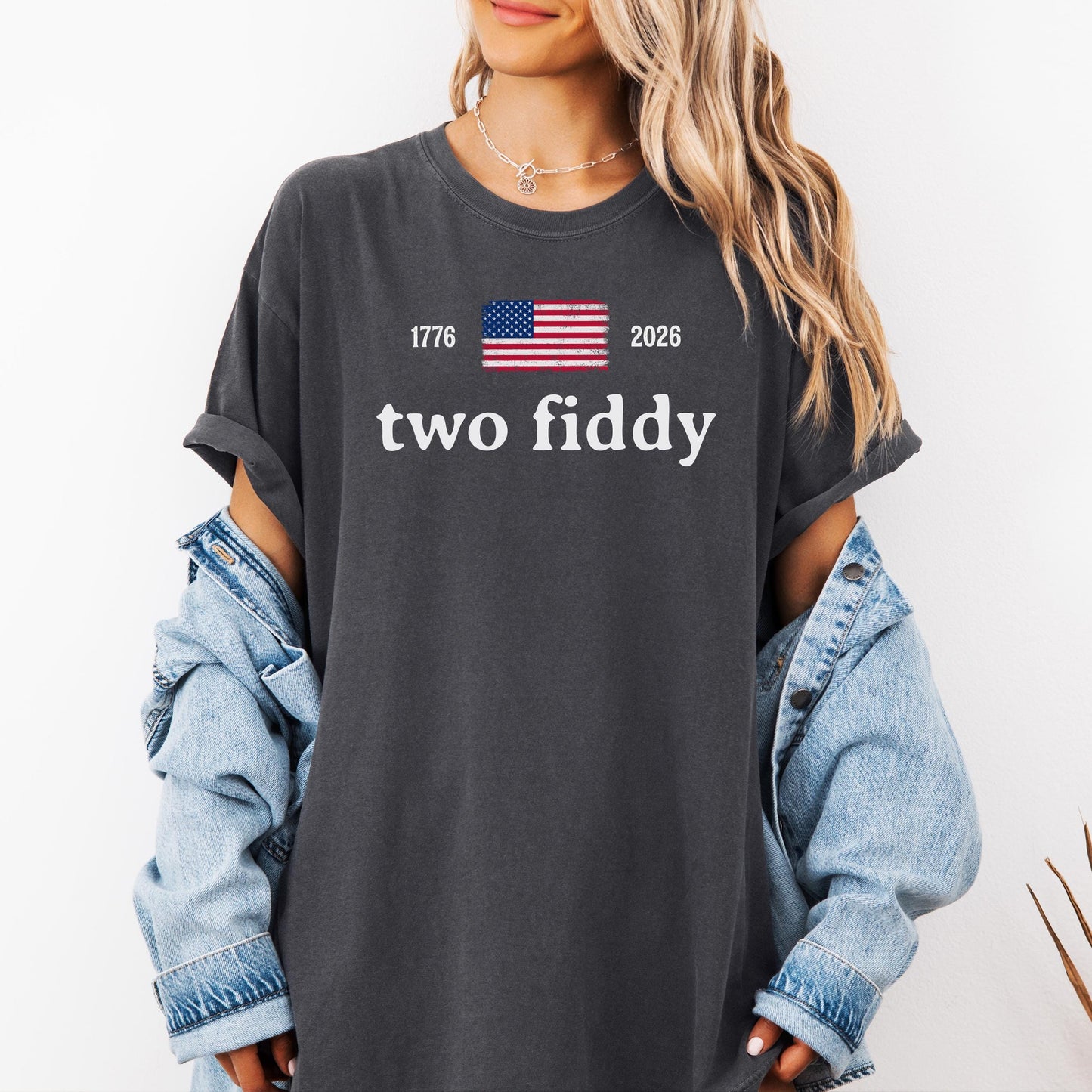 Comfort Colors® 4th Of July Two Fiddy Shirt 1776 2026 Patriotic Tee American Flag Graphic Shirt USA Anniversary Birthday Fourth of July Gift