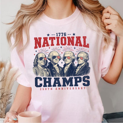 1776 National Champs Shirt, Vintage Washington Tee, Funny Founding Fathers T-Shirt, Patriotic Sports Parody 250th Anniversary Top