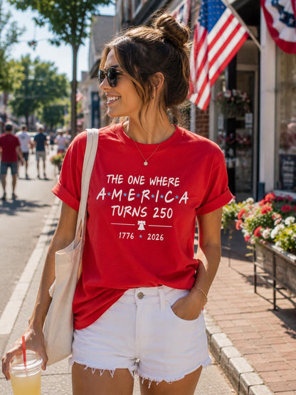 4th Of July Shirt America 250th Anniversary Tee, The One Where America Turns 250 Years Tshirt, 1776 2026 USA Shirts, Independence Day Shirt