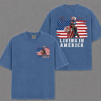 Apollo Creed Living In America Comfort Colors T Shirt, Patriotic Boxing Fourth Of July Vintage America Tank Top, Retro USA Fighter Shirt