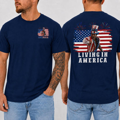Apollo Creed Living In America Comfort Colors T Shirt, Patriotic Boxing Fourth Of July Vintage America Tank Top, Retro USA Fighter Shirt