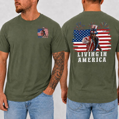 Apollo Creed Living In America Comfort Colors T Shirt, Patriotic Boxing Fourth Of July Vintage America Tank Top, Retro USA Fighter Shirt