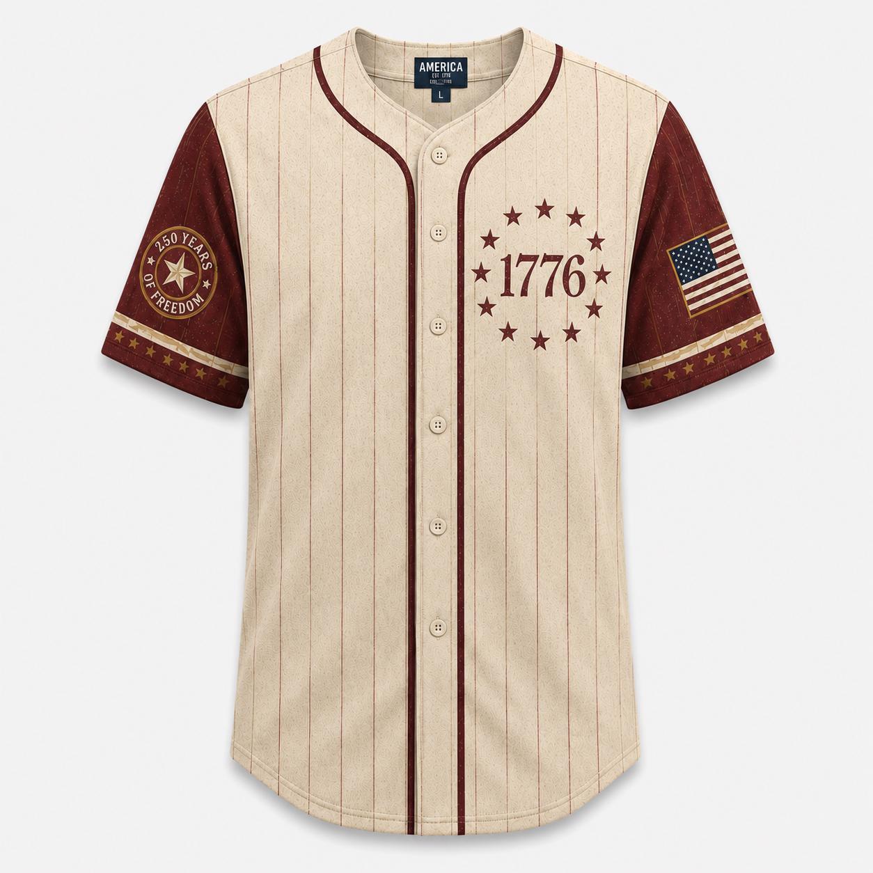 USA 250th Anniversary Baseball Jersey, 1776 2026 Patriotic American Flag Button Shirt, Proud To Be American Freedom Jersey, 4th Of July Gift