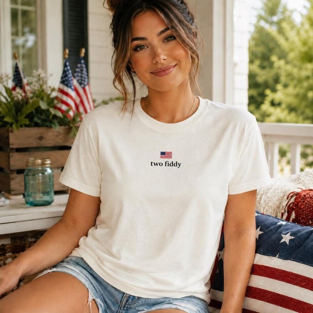 Two Fiddy Shirt, USA 250 Years Tee, Funny Patriotic Graphic Tee, 1776 2026 Shirt, 4th of july Gift, Comfort Colors, Independence Day