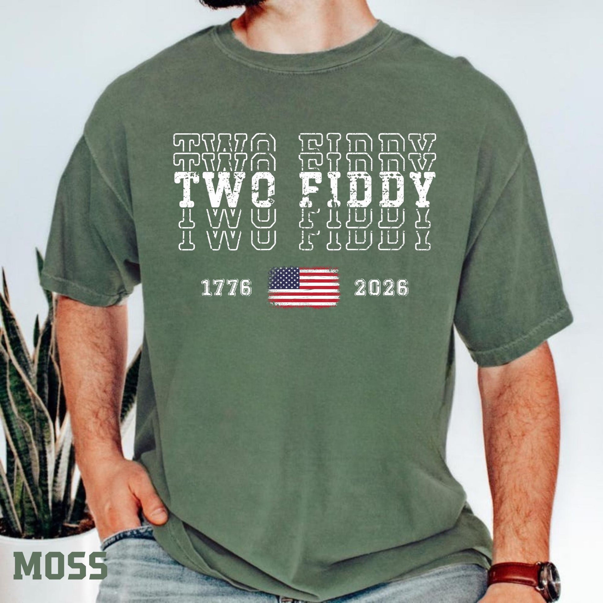 Two Fiddy Comfort Colors® Shirt, America 250th Anniversary Patriotic Tee, USA 1776 2026 Fourth of July
