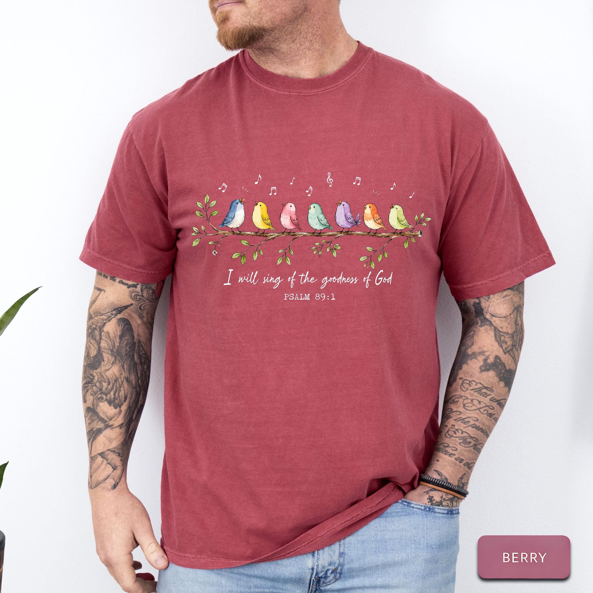 I Will Sing of the Goodness of God Shirt, Psalm 89 1 Shirt, Christian Bird Shirt, Faith Based Tee, Worship Shirt