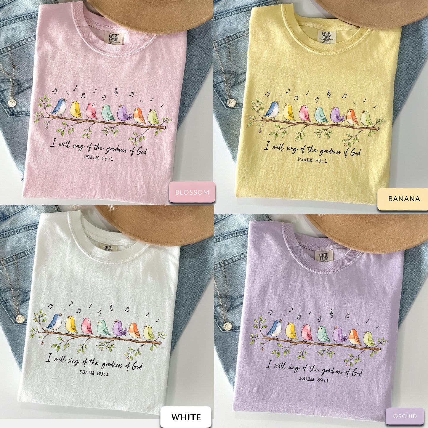 I Will Sing of the Goodness of God Shirt, Psalm 89 1 Shirt, Christian Bird Shirt, Faith Based Tee, Worship Shirt