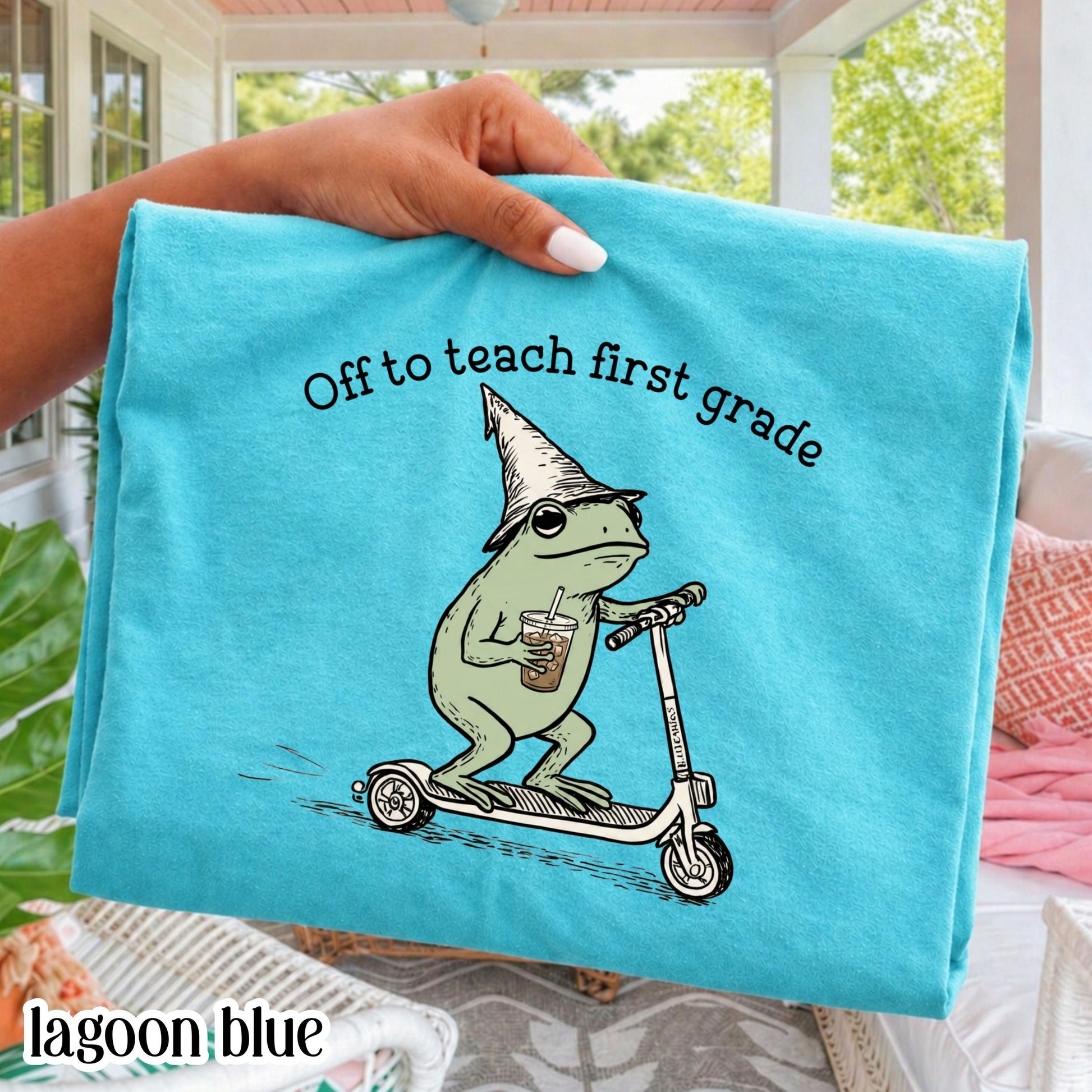 Comfort Colors® First Grade Shirt 1st Grade Teacher Back to School T-shirt Silly Off To Teach Frog Iced Coffee Tee Cute Elementary Teacher