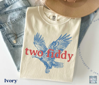 Two Fiddy Shirt, USA 250 Years Tee, Funny Patriotic Graphic Tee, 1776 2026 Shirt, 4th of july Gift, Comfort Colors, Independence Day GBD2830