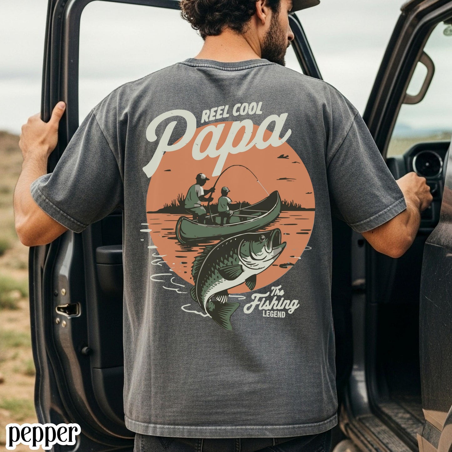 Comfort Colors® Fathers Day Shirt Papa Grandpa T-Shirt Dad Fishing TShirt Fisherman Gift For Dad Fathers Day Gift Grandpa Birthday