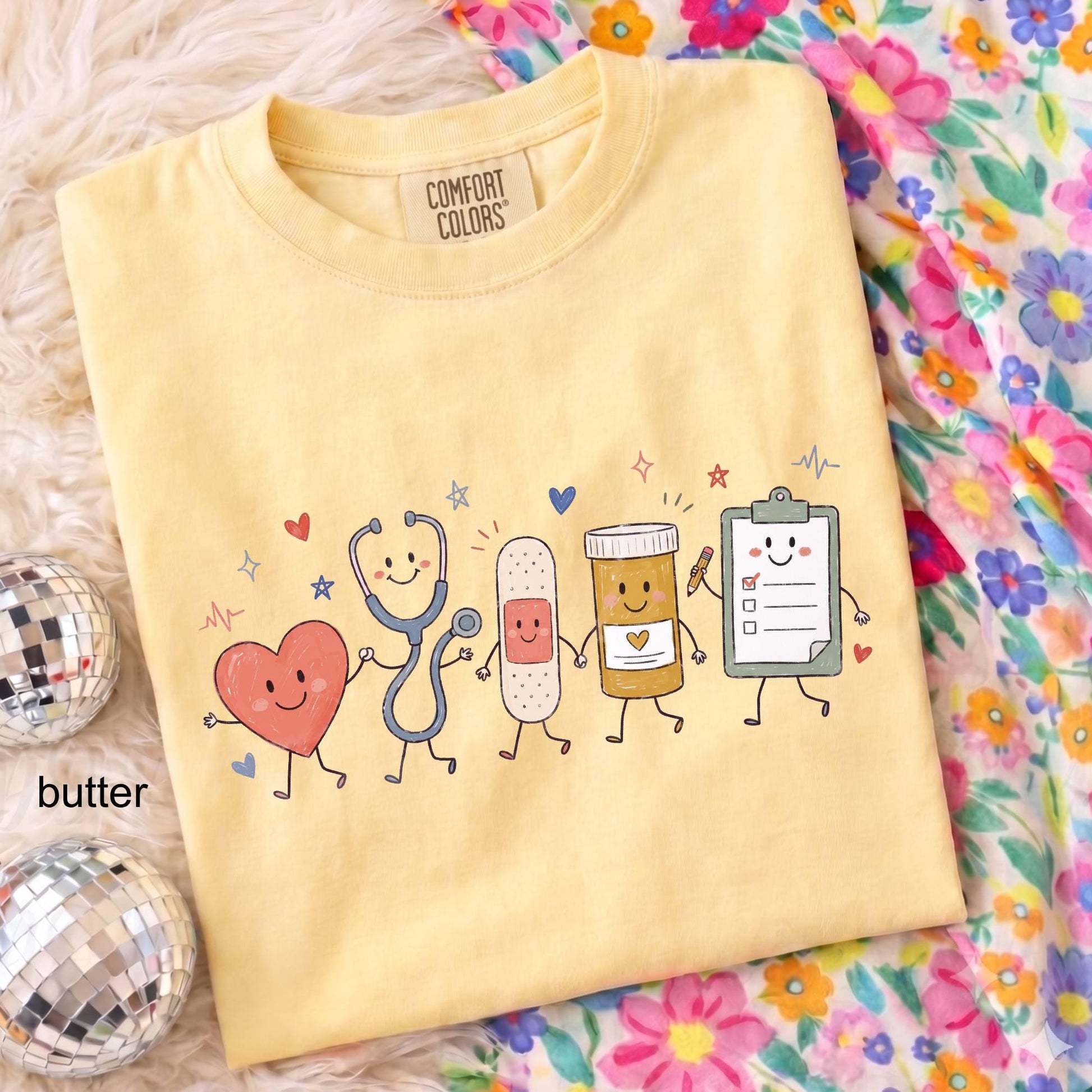 Comfort Colors Nurse Doodle Shirt Back To School Gift, Nurse Life School Nurse Shirt, PICU Healthcare Worker Gift Funny RN Nurse T-Shirt