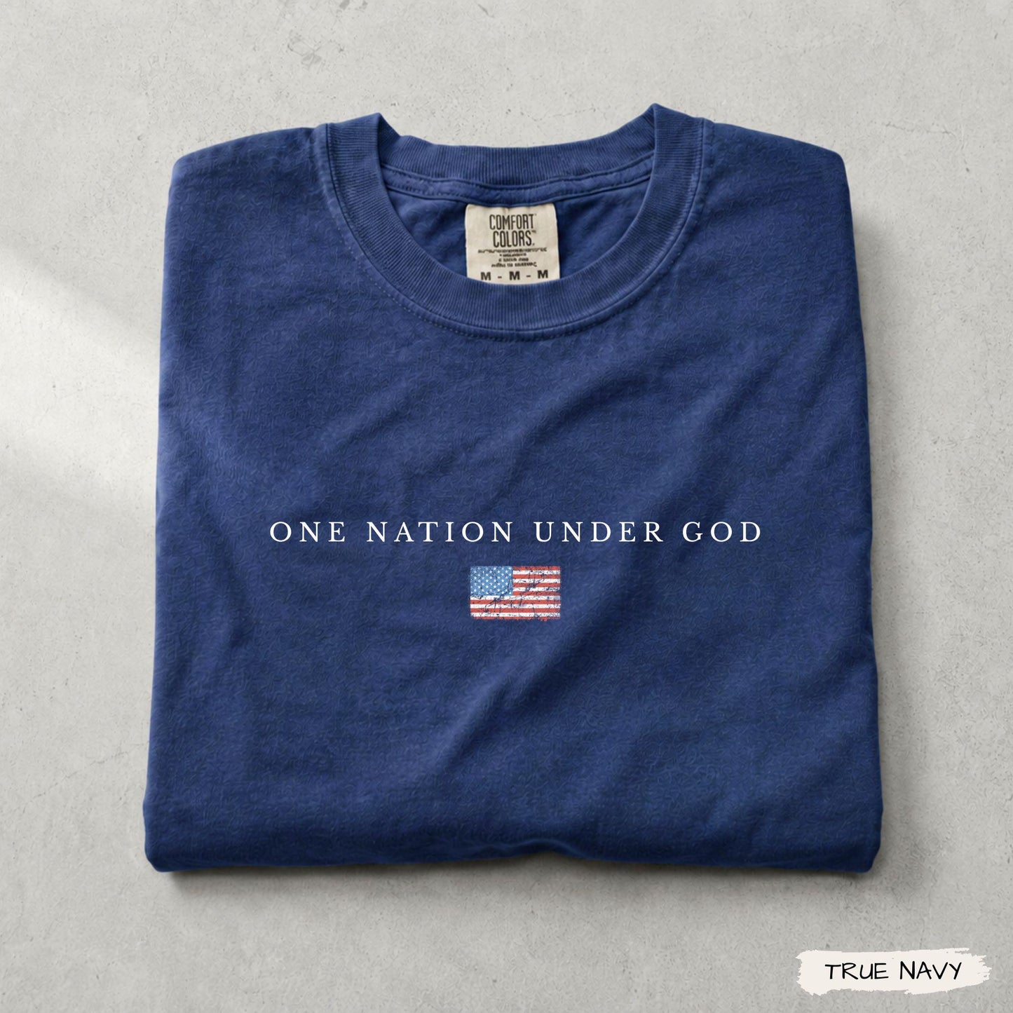 Comfort Colors® One Nation Under God, America 250th Anniversary Christian Shirt, Patriotic American Flag, Independence Day, 4th of July Gift