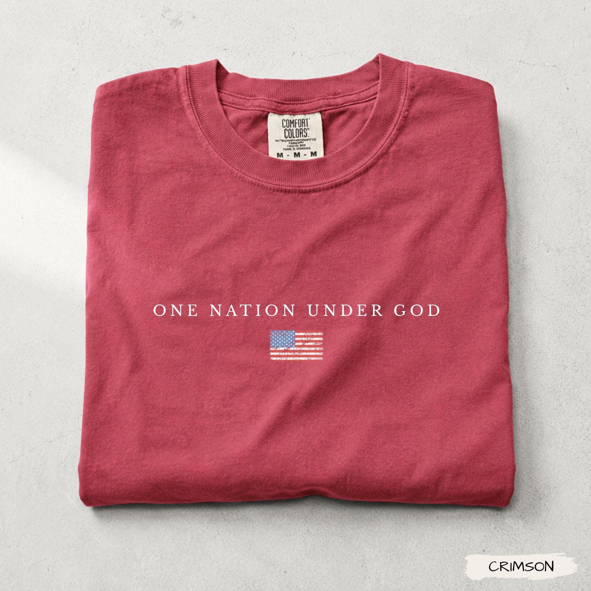 Comfort Colors® One Nation Under God, America 250th Anniversary Christian Shirt, Patriotic American Flag, Independence Day, 4th of July Gift